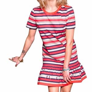 Marc by Marc Jacobs Flavin Striped Dress Multicolor Orange Blue Size 0